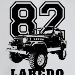 1982 Jeep Cj-7 Laredo Three Quarter Angle View With Year And Model Nam