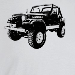1982 Jeep Cj-7 Laredo Three Quarter Angle View Light Color T Shirt