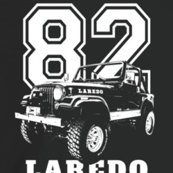 1982 Jeep Cj-7 Laredo Three Quarter Angle View With Year And Model Nam