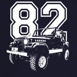 1982 Jeep Cj-7 Laredo Three Quarter Angle View With Year Dark Color T 