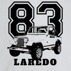 1983 Jeep Cj-7 Laredo Three Quarter Angle View With Year And Model Nam