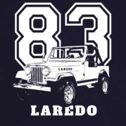 1983 Jeep Cj-7 Laredo Three Quarter Angle View With Year And Model Nam