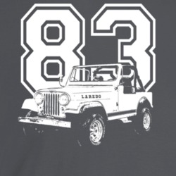 1983 Jeep Cj-7 Laredo Three Quarter Angle View With Year Dark Color T 