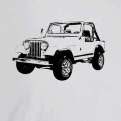 1983 Jeep Cj-7 Laredo Three Quarter Angle View Light Color T Shirt
