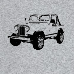 1984 Jeep Cj-7 Laredo Three Quarter Angle View Light Color T Shirt