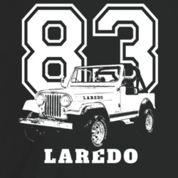 1984 Jeep Cj-7 Laredo Three Quarter Angle View With Year And Model Nam