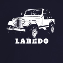 1984 Jeep Cj-7 Laredo Three Quarter Angle View With Model Name Dark Co