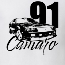 1991 Camaro Three Quarter View With Year And Model Light Color T Shirt