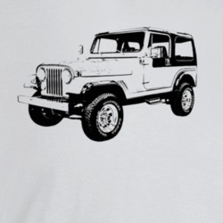 1985 Jeep Cj-7 Laredo Three Quarter Angle View Light Color T Shirt