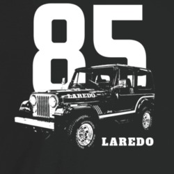 1985 Jeep Cj-7 Laredo Three Quarter Angle View With Year And Model Nam