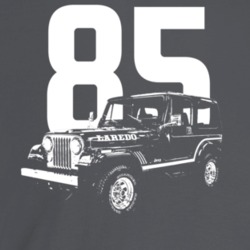 1985 Jeep Cj-7 Laredo Three Quarter Angle View With Year Dark Color T 