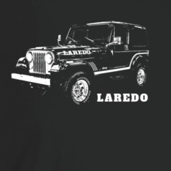 1985 Jeep Cj-7 Laredo Three Quarter Angle View With Model Name Dark Co