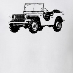 1940 Pygmy Army Jeep Three Quarter Angle View Light Color T Shirt