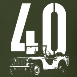 1940 Pygmy Army Jeep Three Quarter Angle View With Year Dark Color T S