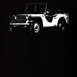 1940 Pygmy Army Jeep Three Quarter Angle View Dark Color T Shirt