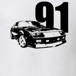 1991 Camaro Three Quarter View With Year Light Color T Shirt