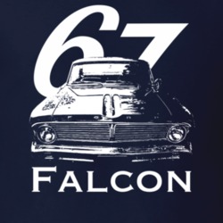 1967 Falcon Grill View With Year And Model Dark Color T Shirt