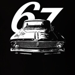 1967 Falcon Grill View With Year Dark Color T Shirt