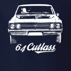 1964 Cutlass Grill View With Model Year Dark Color T Shirt
