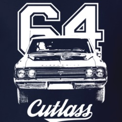 1964 Cutlass Grill View With Year And Model Dark Color T Shirt