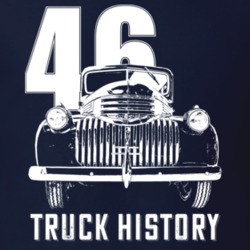 1946 Chevy Pickup Grill View With Year And Slogan Dark Color T Shirt