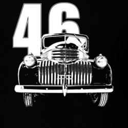 1946 Chevy Pickup Grill View With Year Dark Color T Shirt