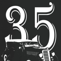 1935 Deluxe Phaeton Three Quarter Angle View With Year And Model Name 