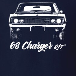 1968 Charger Rt Grill View With Model Year Dark Color T Shirt