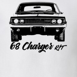 1968 Charger Rt Grill View With Model Year Light Color T Shirt