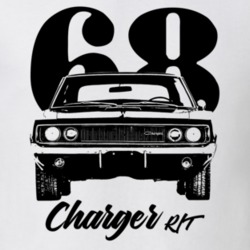 1968 Charger Rt Grill View With Year And Model Light Color T Shirt
