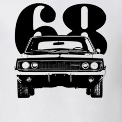 1968 Charger Rt Grill View With Year Light Color T Shirt