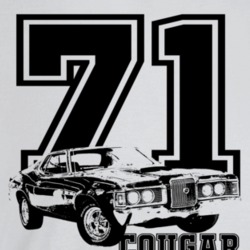 1971 Cougar Three Quarter Angle View Light Color T Shirt