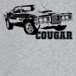 1971 Cougar Three Quarter Angle View With Model Name Light Color T Shi