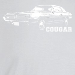 1967 Cougar Three Quarter Angle View With Model Name Light Color T Shi