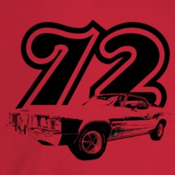 1972 Cougar Three Quarter Angle View With Year Light Color T Shirt