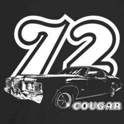 1972 Cougar Three Quarter Angle View With Year And Model Dark Color T 
