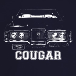 1972 Cougar Grill View With Model Dark Color T Shirt