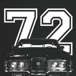 1972 Cougar Grill View With Year And Model Dark Color T Shirt
