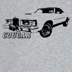 1973 Cougar Three Quarter Angle View With Model Name Light Color T Shi