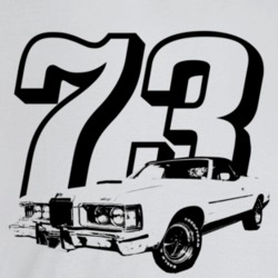 1973 Cougar Three Quarter Angle View With Year Light Color T Shirt
