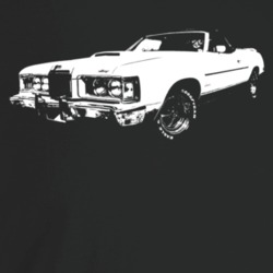 1973 Cougar Three Quarter Angle View Dark Color T Shirt