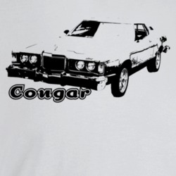1974 Cougar Three Quarter Angle View With Model Name Light Color T Shi