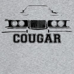 1974 Cougar Grill View With Model Name Light Color T Shirt