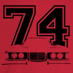 1974 Cougar Grill View With Year Light Color T Shirt