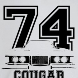 1974 Cougar Grill View With Year And Model Name Light Color T Shirt