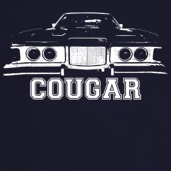 1974 Cougar Grill View With Model Name Dark Color T Shirt