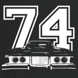 1974 Cougar Grill View With Year Dark Color T Shirt