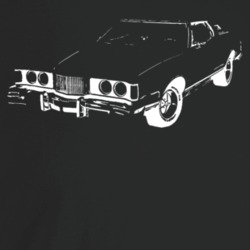 1975 Cougar Three Quarter Angle View Dark Color T Shirt