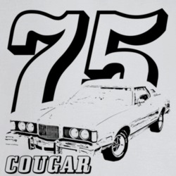 1975 Cougar Three Quarter Angle View With Year And Model Name Light Co