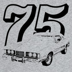 1975 Cougar Three Quarter Angle View With Year Light Color T Shirt